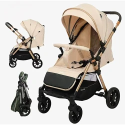 Детская коляска Kidilo Cabriolet, бежевая, 6+ мес