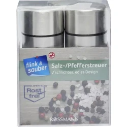 Набор перечница и солонка Flink & Sauber 2 шт, нержавеющая сталь, с крышкой, Серебристый Набор перечница и солонка Flink & Sauber 2 шт, нержавеющая сталь, с крышкой, Серебристый