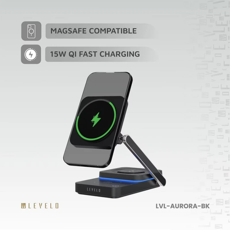 Беспроводное зарядное устройство Levelo Wireless Charger 3 in 1 Aurora Беспроводное зарядное устройство Levelo Wireless Charger 3 in 1 Aurora