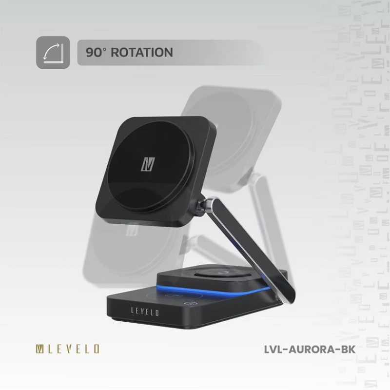 Беспроводное зарядное устройство Levelo Wireless Charger 3 in 1 Aurora Беспроводное зарядное устройство Levelo Wireless Charger 3 in 1 Aurora