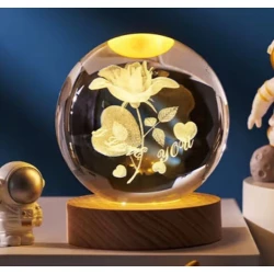 Светильник декоративный HappyS_8237 I Love You Flower 3D, 8 см