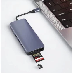 USB хаб Wiwu Alpha 12 in 1 Aluminum Alloy Type-C, Серый USB хаб Wiwu Alpha 12 in 1 Aluminum Alloy Type-C, Серый