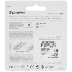 Карта памяти Kingston 512GB MicroSDXC SDCS2/512GB Карта памяти Kingston 512GB MicroSDXC SDCS2/512GB