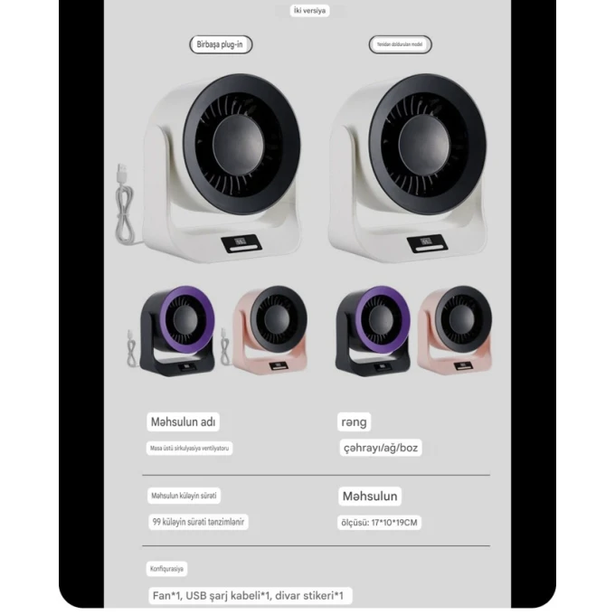 Çəhrayı rəngdə masaüstü, avtomobil üçün uyğun, USB batareyası masaüstü fan / mini ventilyator Çəhrayı rəngdə masaüstü, avtomobil üçün uyğun, USB batareyası masaüstü fan / mini ventilyator