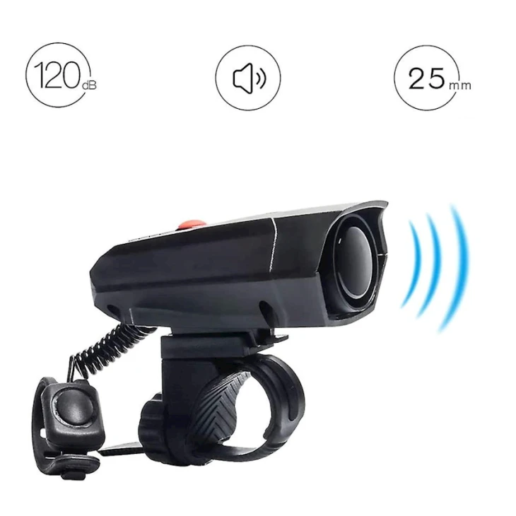 Сигнал для велосипеда 0019, электронный, пластик, черный