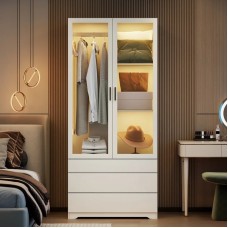Şkaf Art Mebel Art-80-16, LDSP, ağ, 50x80x210 sm