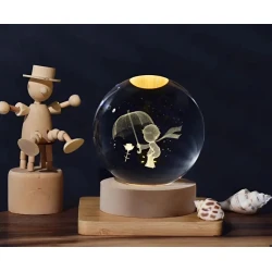 Gecə lampası Mrg_001, Kiçik Şahzadə, büllur/ağac