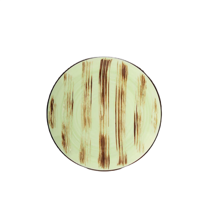 Тарелка Wilmax Scratch WL-668113/A, круглая, диаметр 23 см, farfor, желтый/коричневый