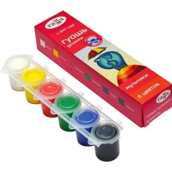 Краски гуашевые Гамма Мультики 100222-6 , 6 цветов по 15 мл Краски гуашевые Гамма Мультики 100222-6 , 6 цветов по 15 мл