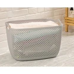 Корзина для белья Limon OP-10, 43x35x29 см, прямоугольная, серая