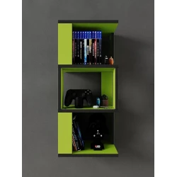 Полка настенная Art Mebel 22, ламинат, 68х30х20 см, зеленая/черная Полка настенная Art Mebel 22, ламинат, 68х30х20 см, зеленая/черная