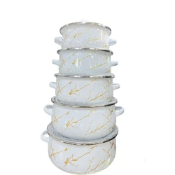 Qazan dəsti ZTW-QZ28, 16/18/20/22/24 sm, mina, ağ Qazan dəsti ZTW-QZ28, 16/18/20/22/24 sm, mina, ağ