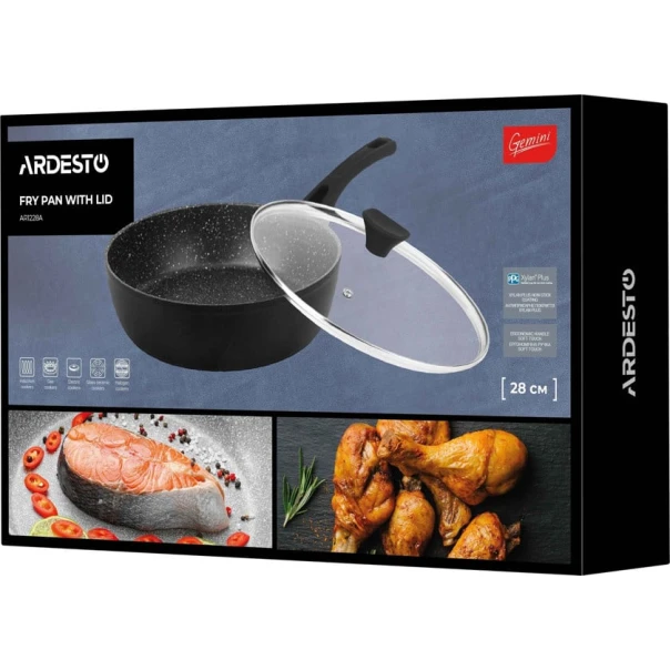 Сковородка Ardesto Gemini Livorno AR1228A, 28 см, черный, алюминий Сковородка Ardesto Gemini Livorno AR1228A, 28 см, черный, алюминий