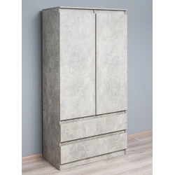 Шкаф для одежды Letta Chelsi,180x51.5x90 см,ЛДСП,белый (3563_Chelsi2Beton)