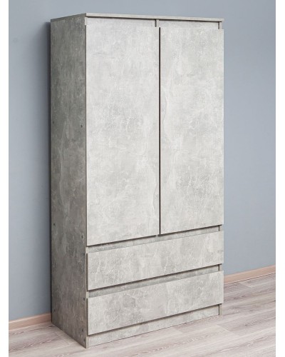 Paltar üçün şkaf Letta Chelsi,180x51.5x90 sm,LDSP,ağ (3563_Chelsi2Beton)