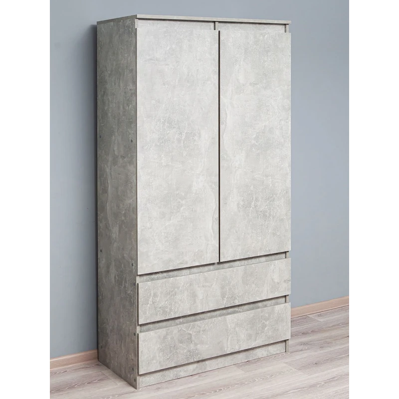 Шкаф для одежды Letta Chelsi,180x51.5x90 см,ЛДСП,белый (3563_Chelsi2Beton) Шкаф для одежды Letta Chelsi,180x51.5x90 см,ЛДСП,белый (3563_Chelsi2Beton)