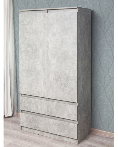 Paltar üçün şkaf Letta Chelsi,180x51.5x90 sm,LDSP,ağ (3563_Chelsi2Beton)