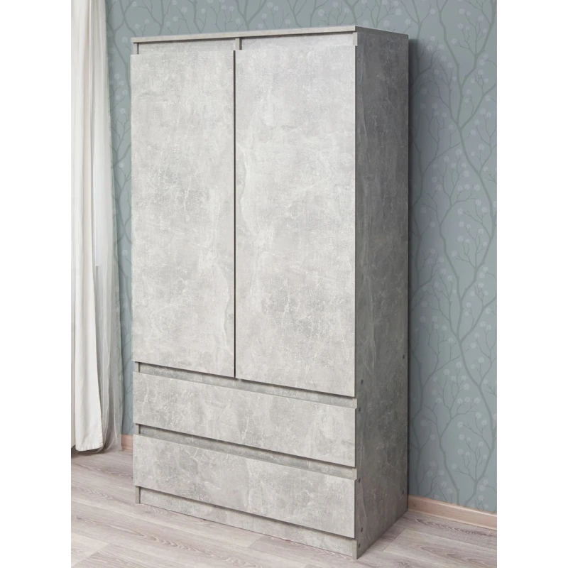 Шкаф для одежды Letta Chelsi,180x51.5x90 см,ЛДСП,белый (3563_Chelsi2Beton) Шкаф для одежды Letta Chelsi,180x51.5x90 см,ЛДСП,белый (3563_Chelsi2Beton)