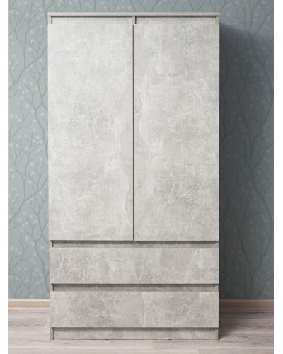 Paltar üçün şkaf Letta Chelsi,180x51.5x90 sm,LDSP,ağ (3563_Chelsi2Beton)