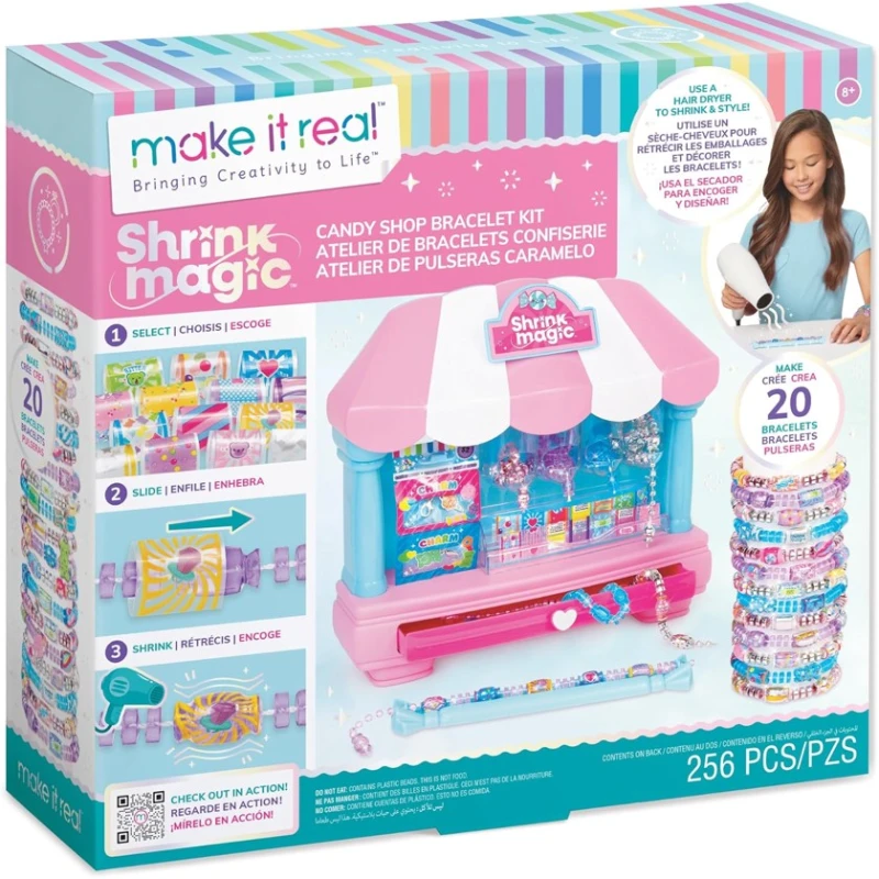 Qolbaqların hazırlanması üçün dəst Make it Real Shrink Magic Candy Shop, 8+ yaş Qolbaqların hazırlanması üçün dəst Make it Real Shrink Magic Candy Shop, 8+ yaş