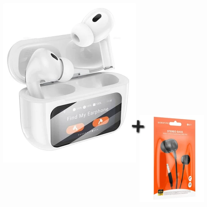 Беспроводные наушники Borofone BW76 White + Проводные наушники BM77 Black Беспроводные наушники Borofone BW76 White + Проводные наушники BM77 Black