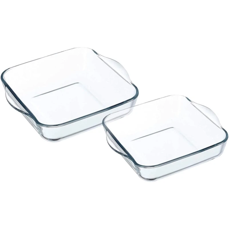 Набор форм для выпечки Borcam, 28x28 см, 22x22 см, стекло, прозрачный