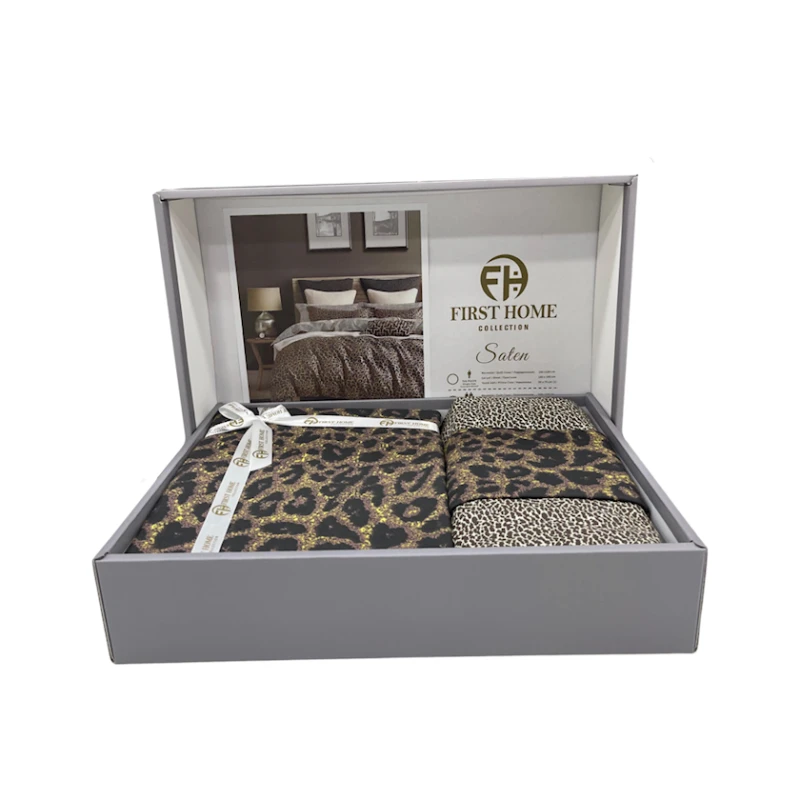 Комплект постельного белья First Home SHA-00002716, пододеяльник 160x220 см, простыня 170х240 см, наволочка 50х70 см, односпальный, хлопок, разноцветный