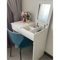 Туалетный столик 3563_M2StolMirHalfWh Белый, ЛДСП, 77x42x70 см Туалетный столик 3563_M2StolMirHalfWh Белый, ЛДСП, 77x42x70 см