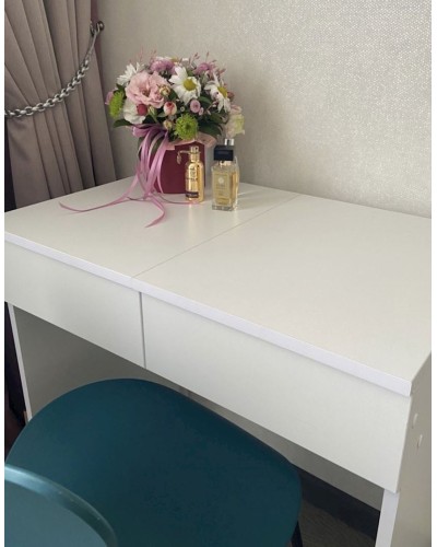 Kosmetika masası 3563_M2StolMirHalfWh Ağ, LDSP, 77x42x70 sm