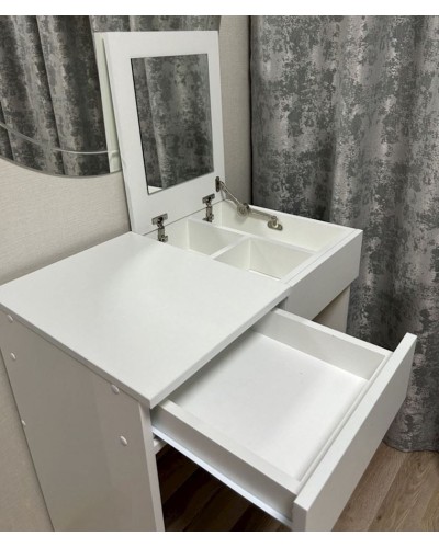 Kosmetika masası 3563_M2StolMirHalfWh Ağ, LDSP, 77x42x70 sm