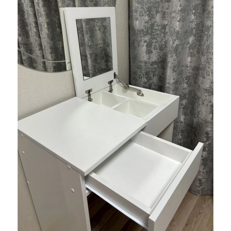 Туалетный столик 3563_M2StolMirHalfWh Белый, ЛДСП, 77x42x70 см Туалетный столик 3563_M2StolMirHalfWh Белый, ЛДСП, 77x42x70 см