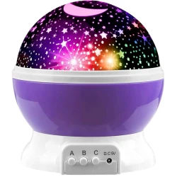 Ночник-проектор GRD00250, 15x12 см, пластик, фиолетовый/белый Ночник-проектор GRD00250, 15x12 см, пластик, фиолетовый/белый