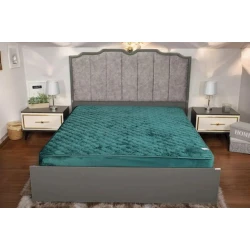 Наматрасник защитный Luxe Cotton Lu-xe-000681, 180x200 см, двуспальный, велюр, зеленый