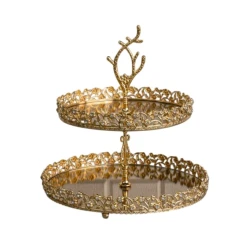 Этажерка Qab_1003, золотистая, 20х15х26 см