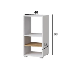 Стеллаж 3563_M3StelKompl2Whzol, 40х35х80 см, белый