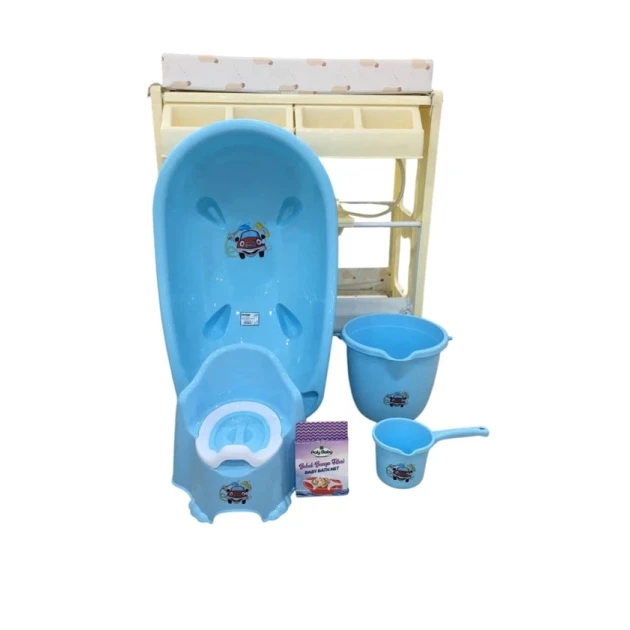 Набор детской ванночки для купания kidilo_111, голубой, 5 предметов