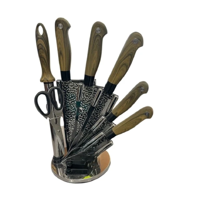 Набор кухонных ножей 2611, металл, коричневый, 8 предметов