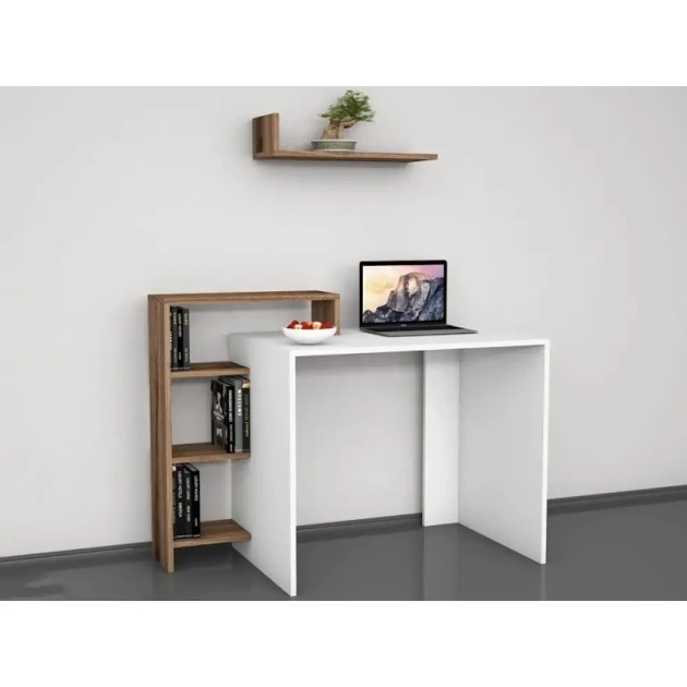 Kompüter masası Art_Komp_Masası 41, ağ/qəhvəyi, 90x100x40 sm