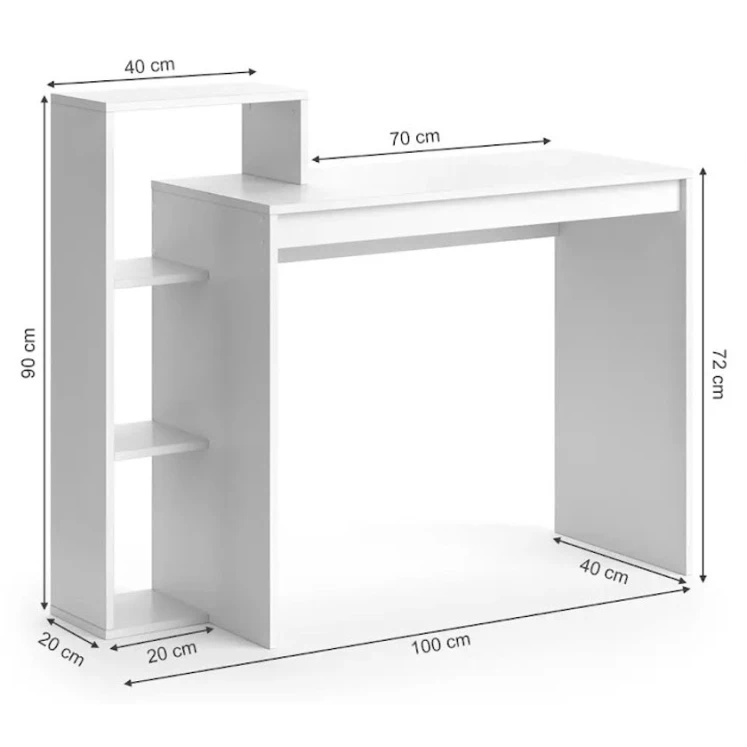Kompüter masası Art_Komp_Masası 41, ağ/qəhvəyi, 90x100x40 sm
