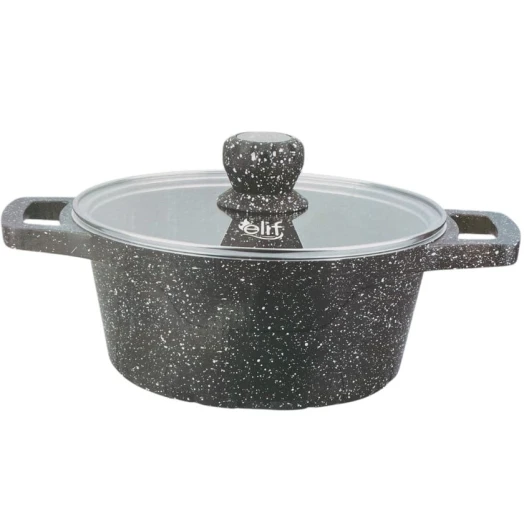 Кастрюля Elif EL71336-qara, 36 см, гранит, черная Кастрюля Elif EL71336-qara, 36 см, гранит, черная