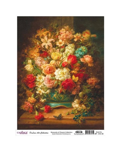 Dekupaj üçün düyü kağızı Cadence A3 Bouquet Of Flowers Collection BF-10 30x42 sm