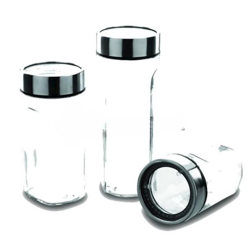 Набор для специй Korkmaz A609 Trio Plus Set, стекло/сталь, 3 шт