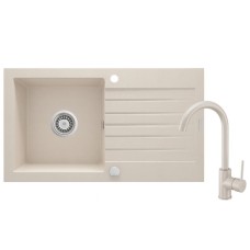 Qarışdırıcı ilə mətbəx çanağı Deante Zorba ZQZ V5113, 44x76 sm, qranit, qəhvəyi