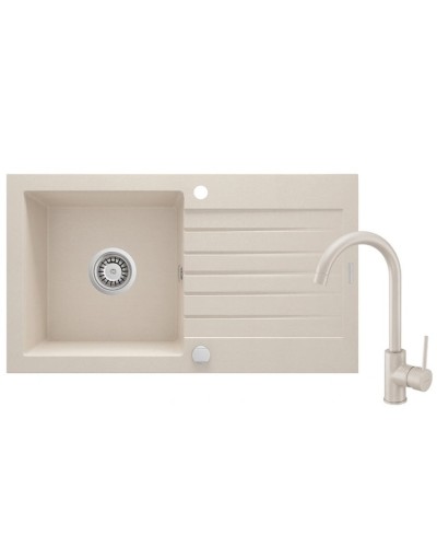 Qarışdırıcı ilə mətbəx çanağı Deante Zorba ZQZ V5113, 44x76 sm, qranit, qəhvəyi