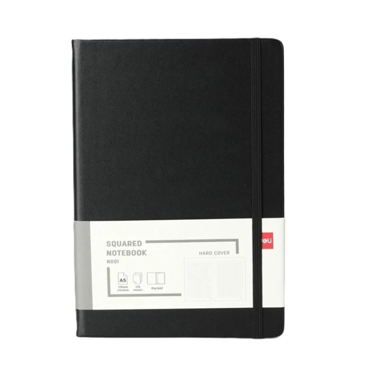 Блокнот Deli N001, А5, 120 листов, черный