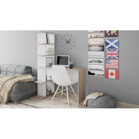 Yazı masası 3563_M3StolPenWhson, ağ/qəhvəyi, 110x53.4x159 sm