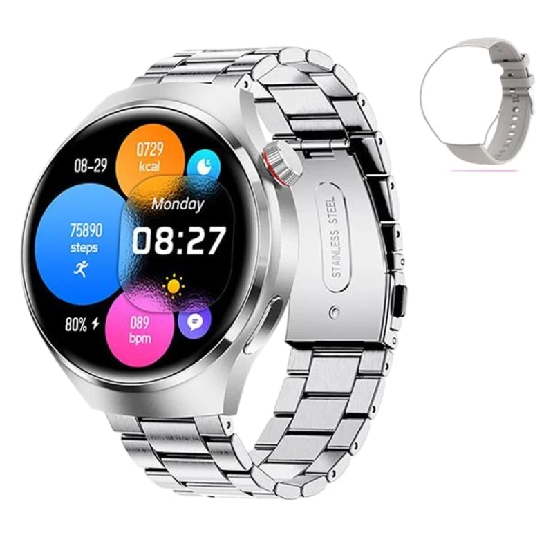 Смарт-часы Smart Watch GT4 Pro Silver + Silicon Strap Смарт-часы Smart Watch GT4 Pro Silver + Silicon Strap