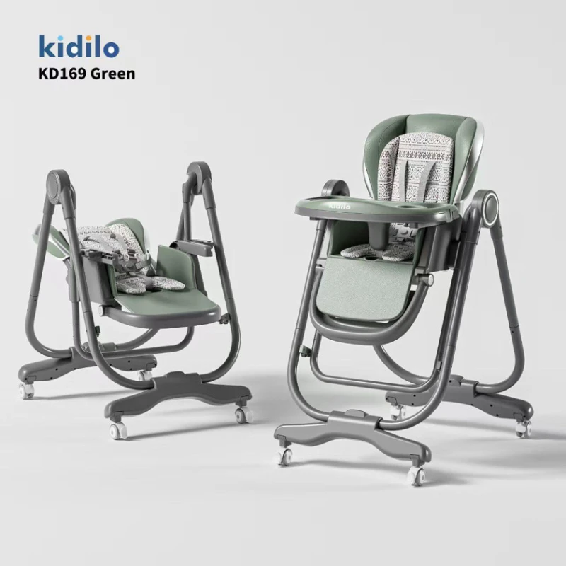 Детский стульчик-качели для кормления Kidilo KD169 azr122, зелёный