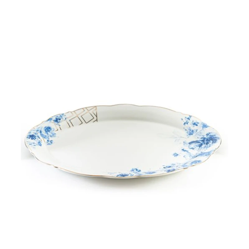 Тарелка для подачи блюд Hom-me Blue Blossom, 36 см, Белый