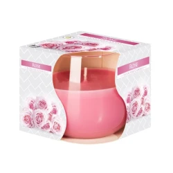 Ароматическая свеча Bispol Роза 7х8 см, парафин, 20 часов горения, в стакане, розовый Ароматическая свеча Bispol Роза 7х8 см, парафин, 20 часов горения, в стакане, розовый